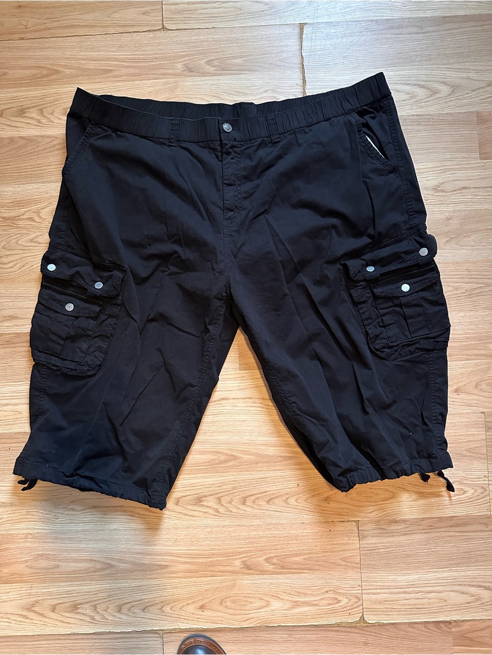 DGWZ Key Fashion Men’s Cargo Shorts Size 48 Black Long Relaxed Stretch 8 Pocket